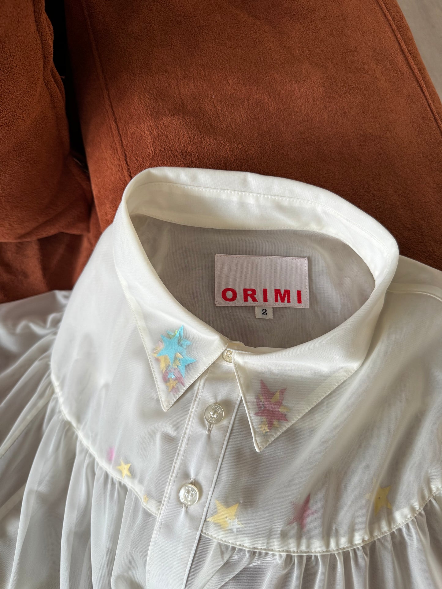 ORIMI SS23 Sheer Star Gather Shirt
