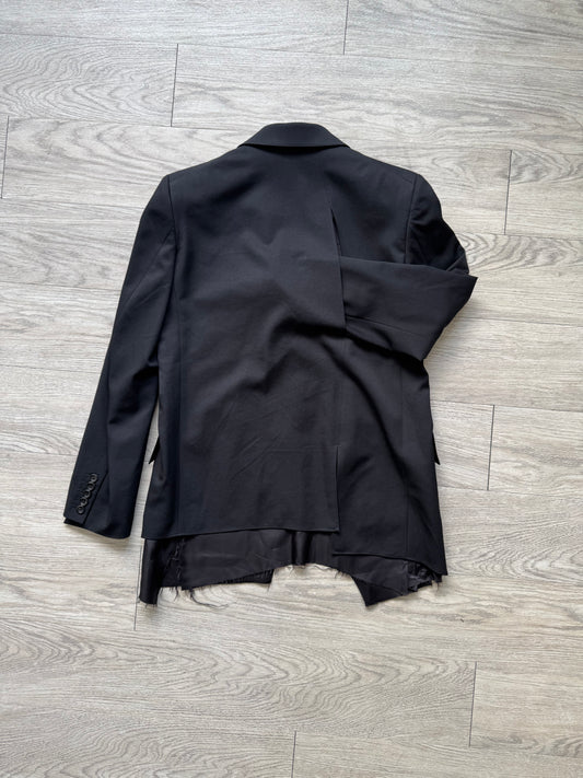 sulvam Deconstructed Asymmetric Wool Blazer
