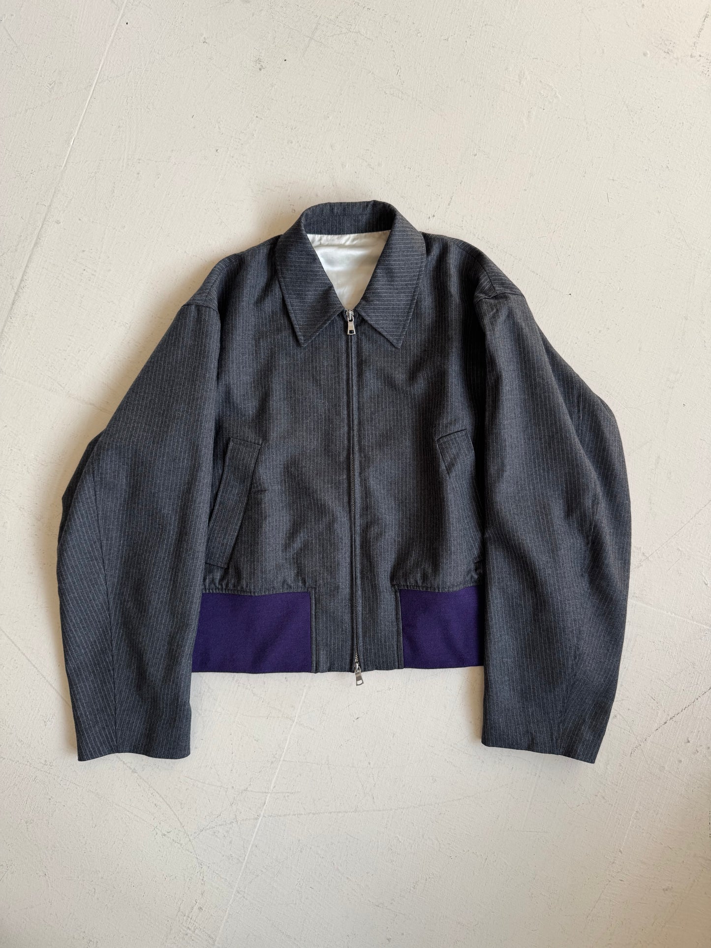 URU TOKYO AW22 Pinstripe Balloon Sleeve Zip-up Blouson