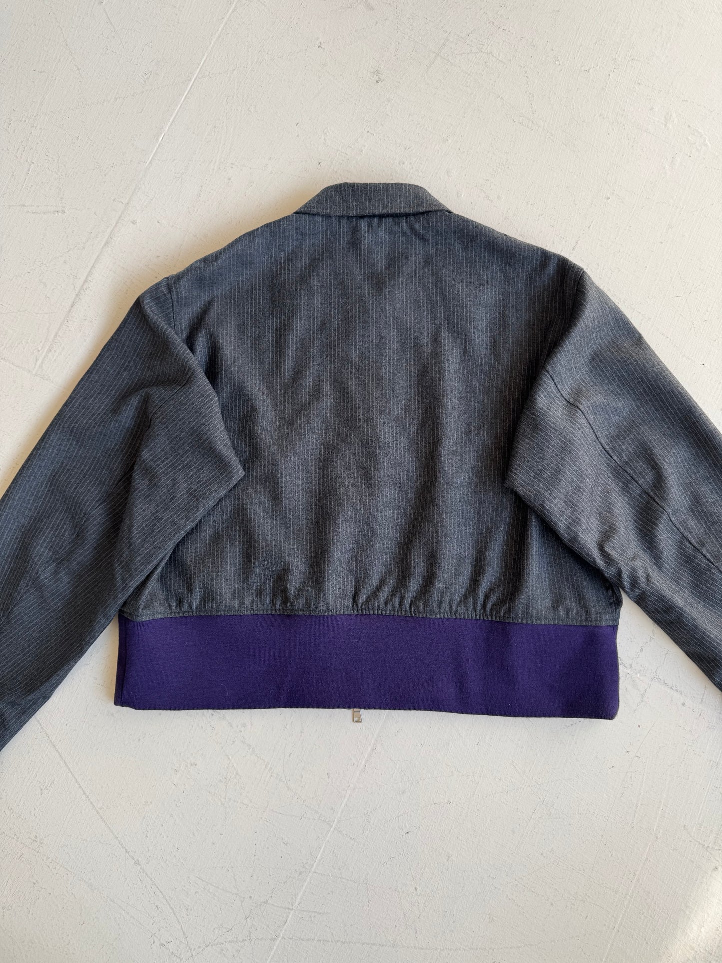 URU TOKYO AW22 Pinstripe Balloon Sleeve Zip-up Blouson