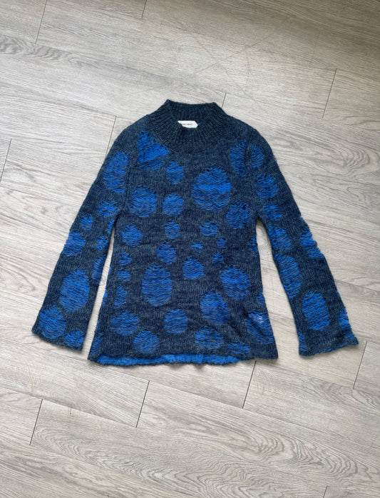 Namacheko AW21 Blue Distressed Mohair Open Knit Sweater