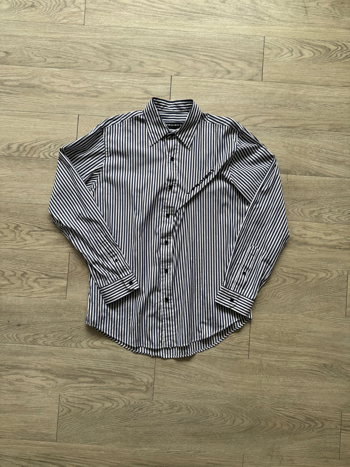 Y/Project AW23 Pinched Logo Striped Shirt