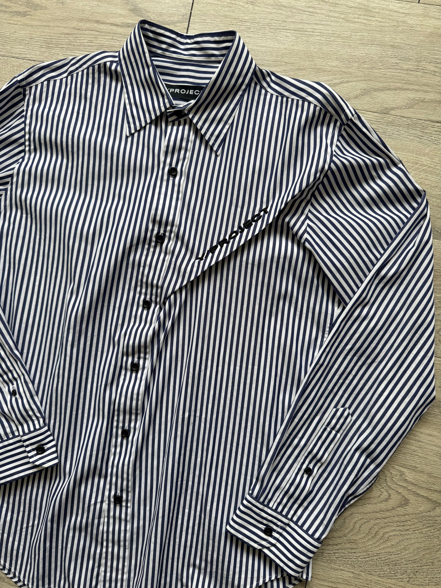 Y/Project AW23 Pinched Logo Striped Shirt