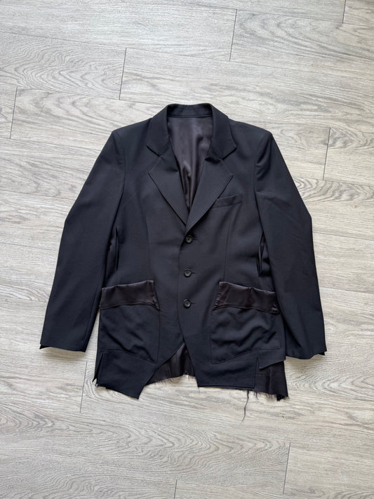 sulvam Deconstructed Asymmetric Wool Blazer